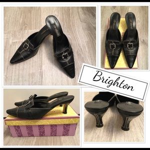 Beautiful Brighton Kitten Heel Mules